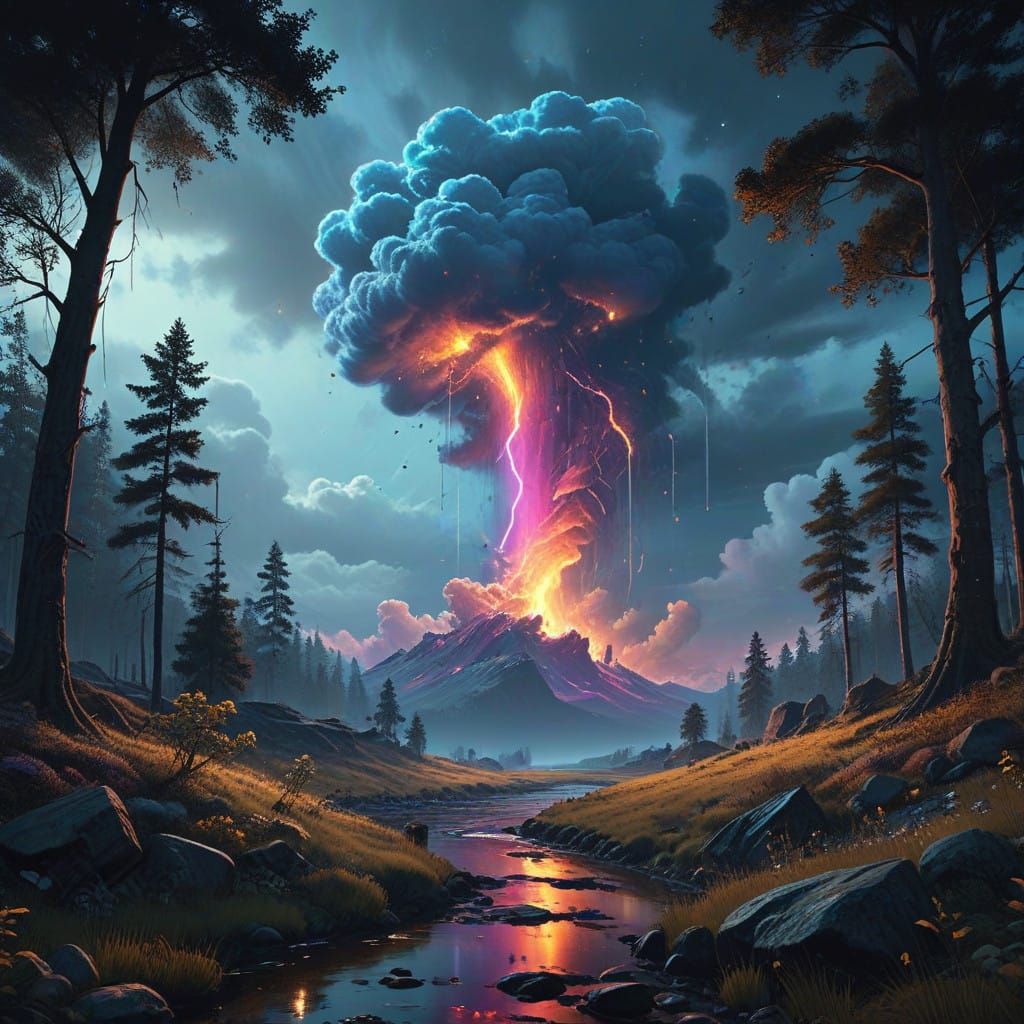 Ethereal Fantasy Realm Unfolds Under Starry Canopy