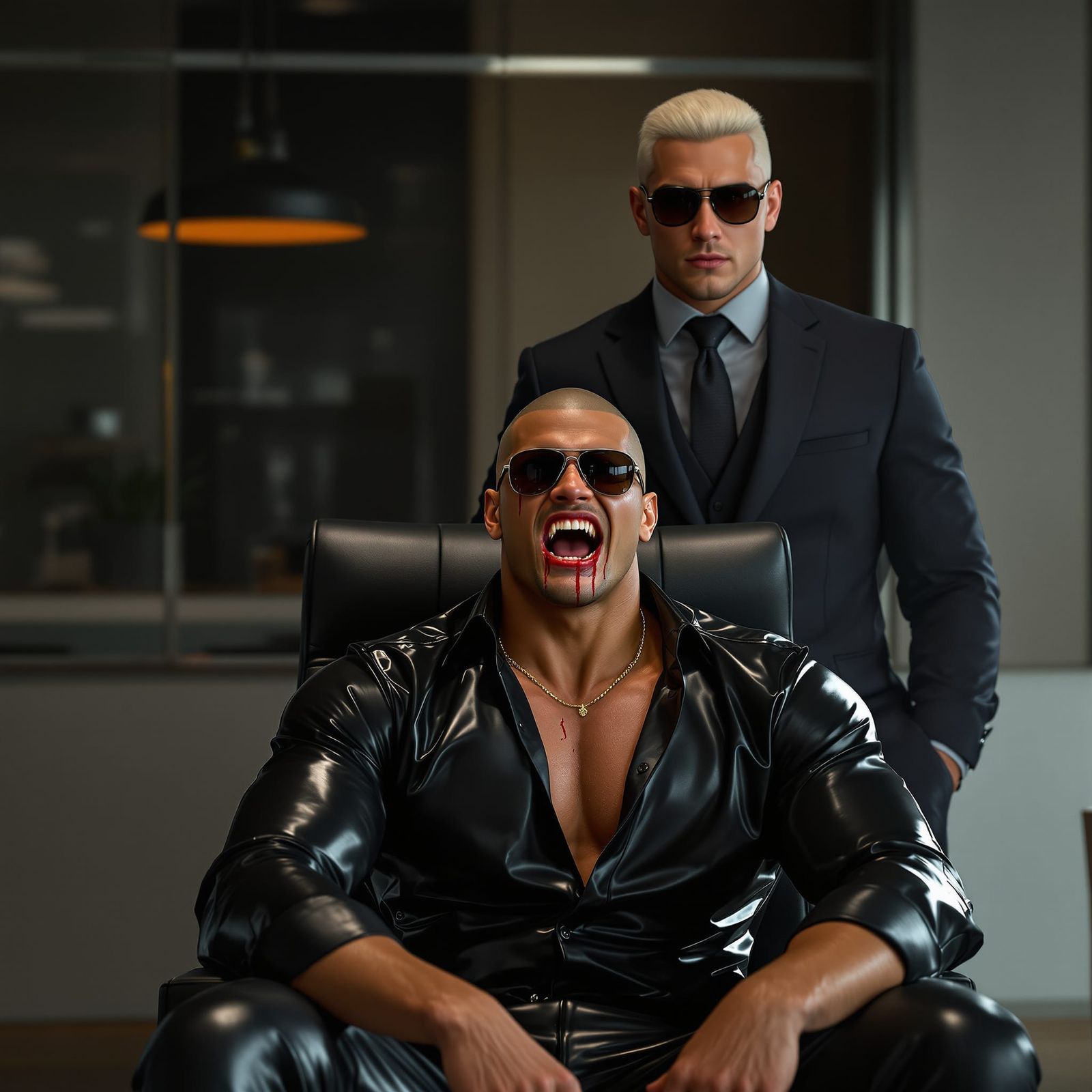 Vampire CEO and Boyfriend in Dramatic Boardroom