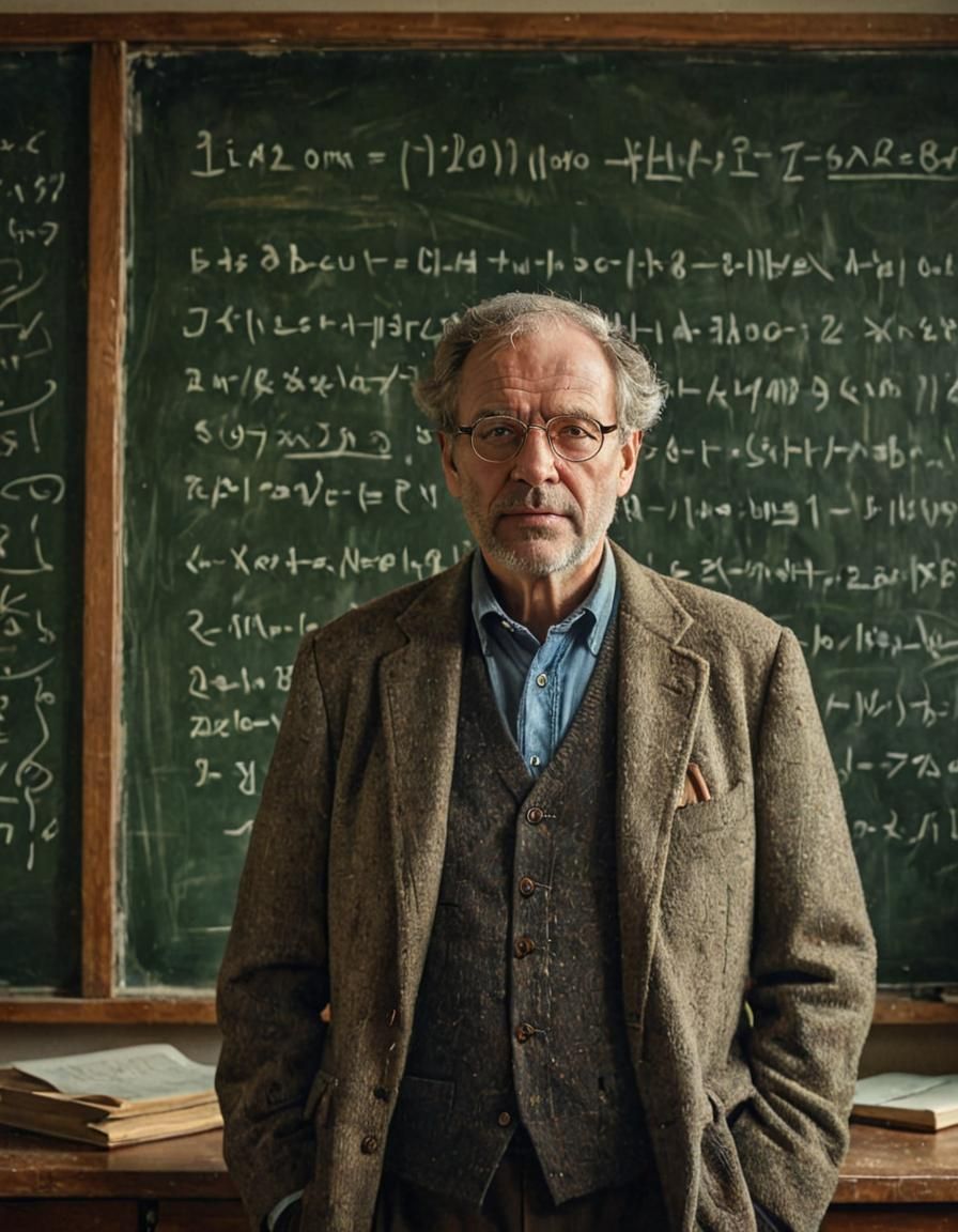 University Professor Portrait in Oil Painting Style