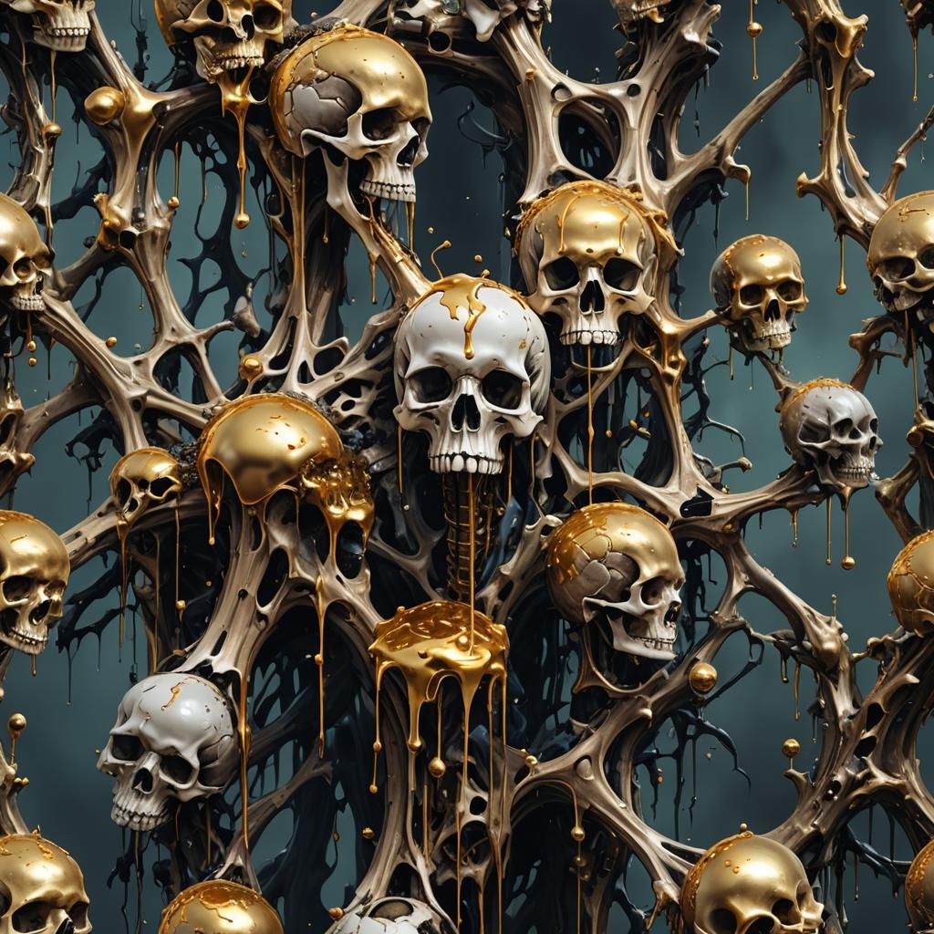 Bones Dripping with Liquid Gold: Fantasy Concept Art