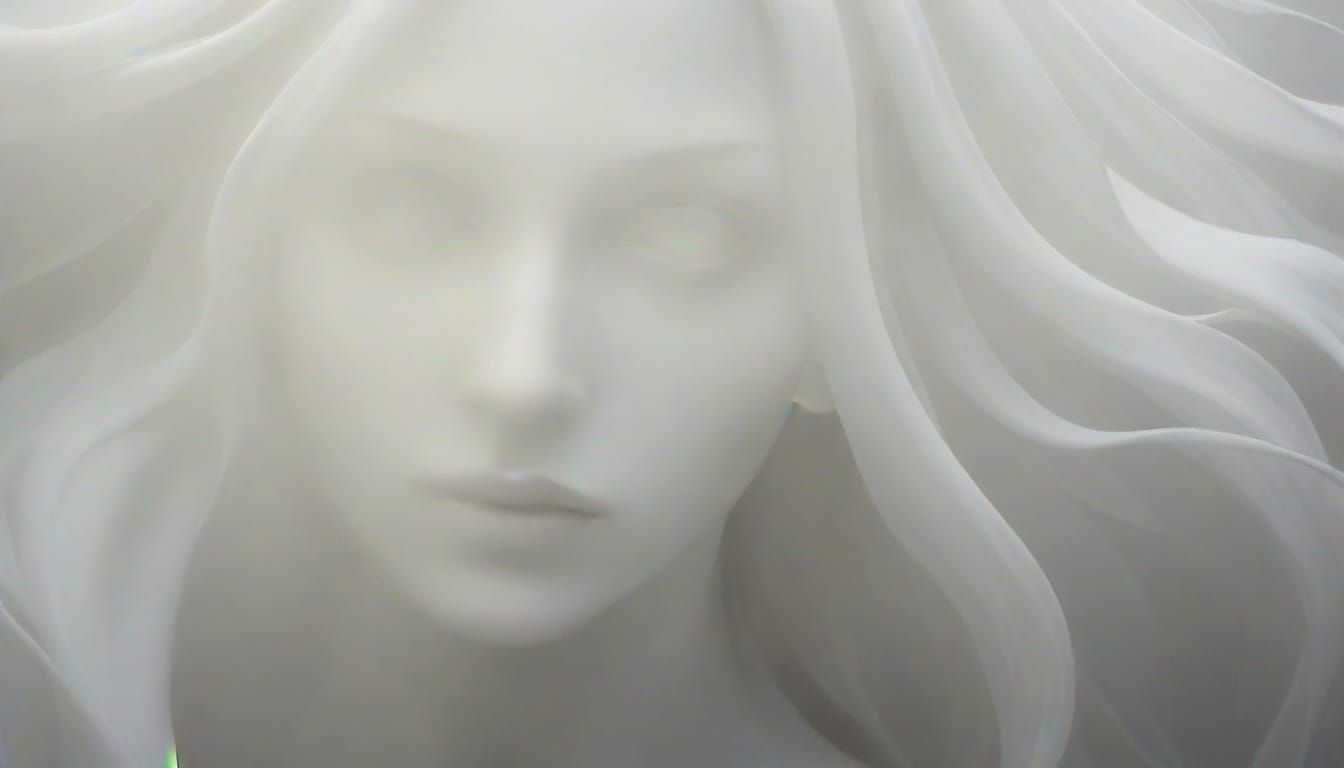 Ominous Monochromatic White Figure