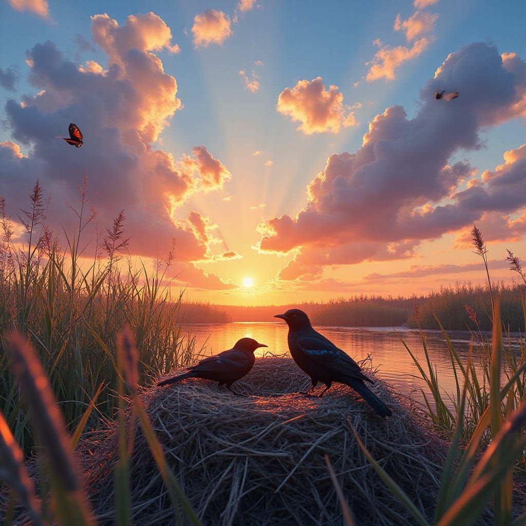 Elegant Marsh Scene in National Geographic Style