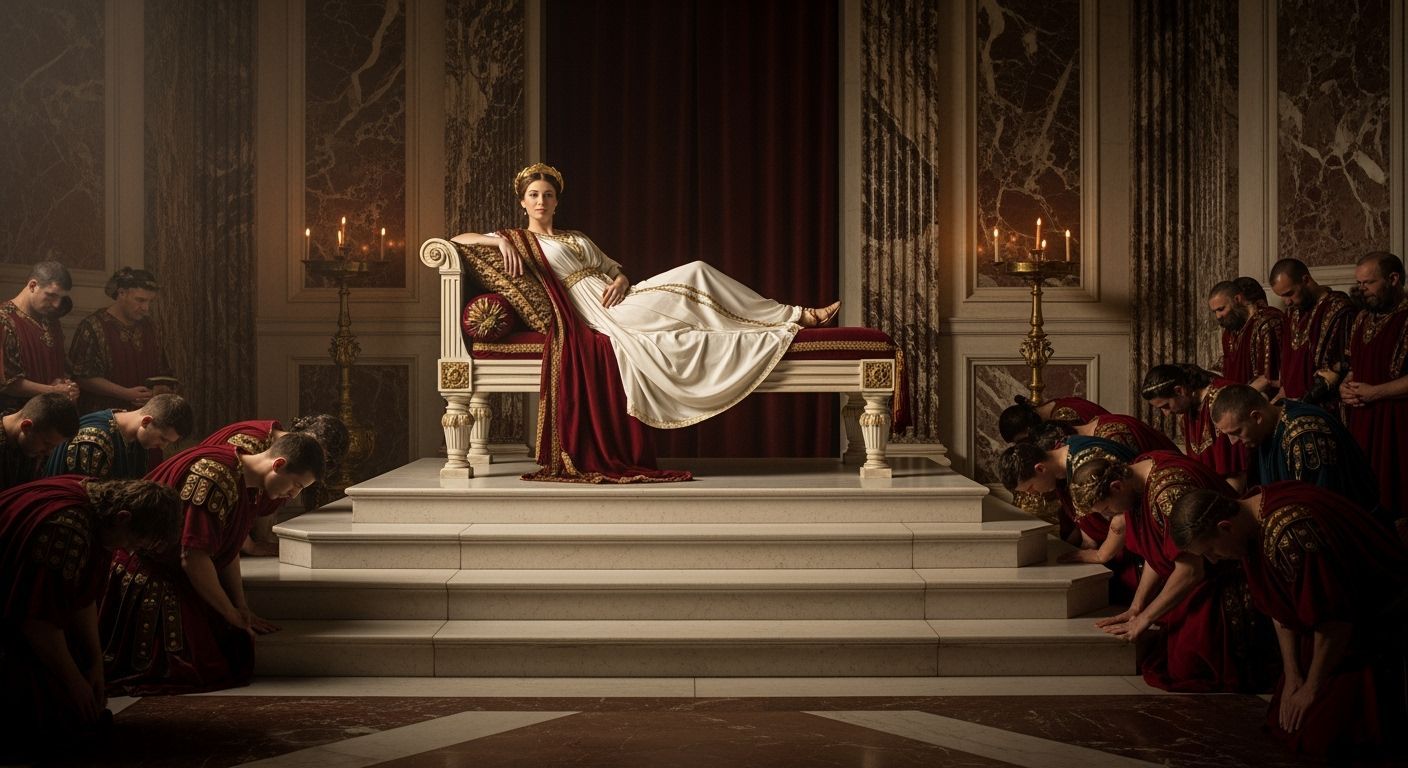 Roman Empress in Imperial Palace: A Regal Portrait