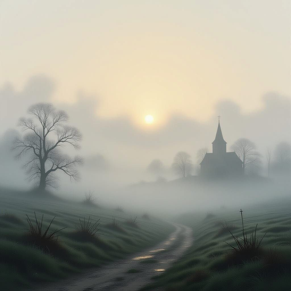 Misty Fogscape in Eerie, Soft Style