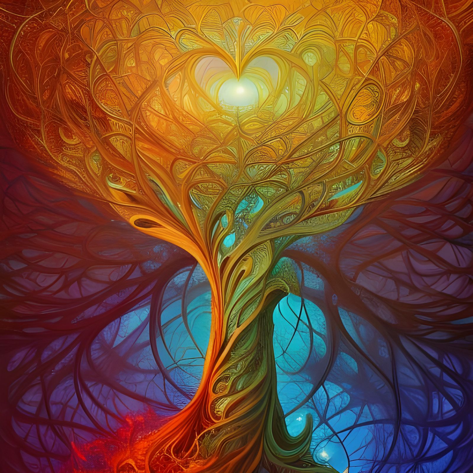 Fiery Tree of Life: Summer Meets Winter