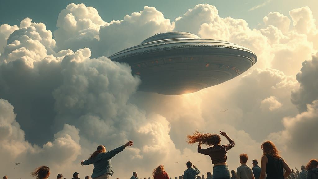 Massive UFO Mothership Emerges Amidst Turbulent Skies in Fan...