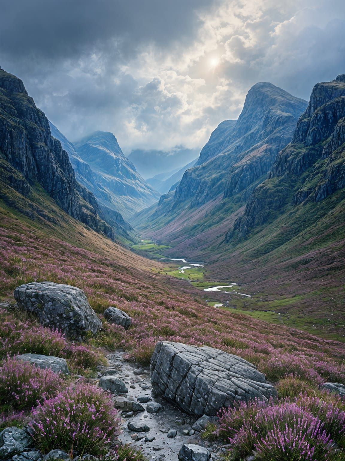 Glencoe After Rain Sunburst Impasto Painting
