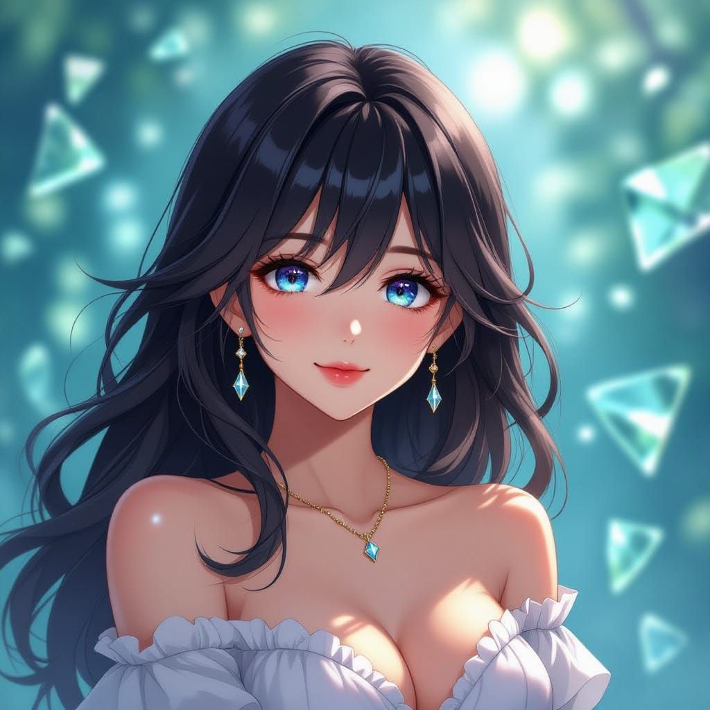 Beautiful Anime Woman with Grace and Majesty