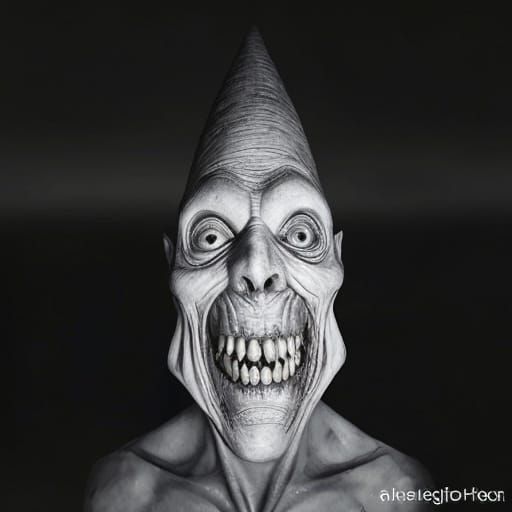 Surreal Macabre Figure Looms in Dark, Noir Horror Scene