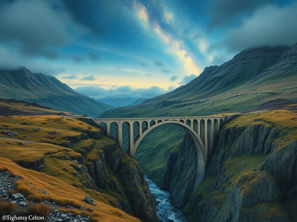 Ethereal Sligachan Bridge at Dusk, Isle of Skye