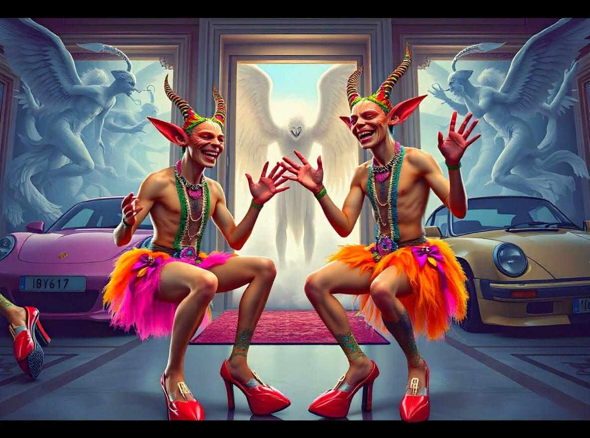 Absurdly Fashionable Creatures in Sci-Fi Style