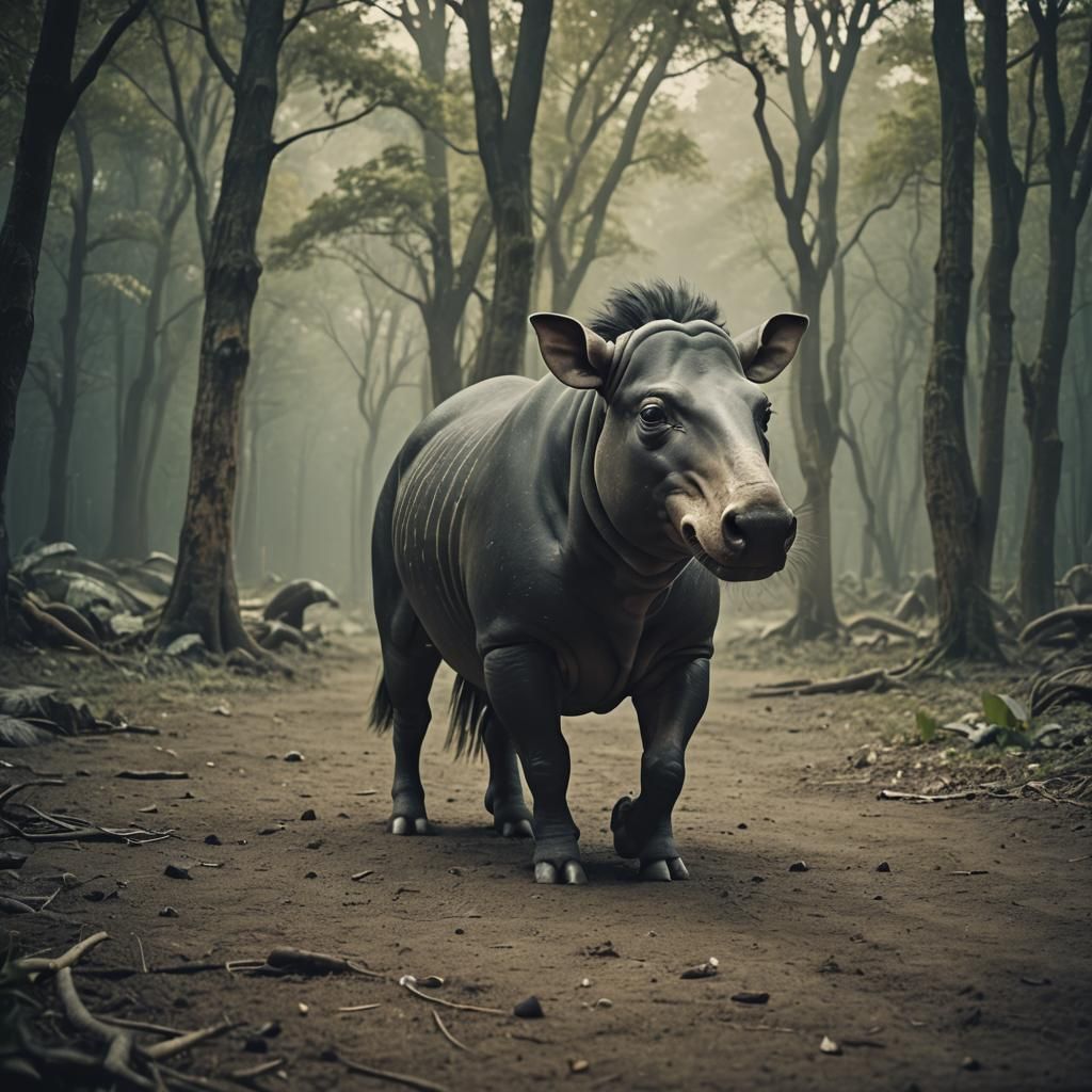 Cinematic Hybrid Creature in Film Still