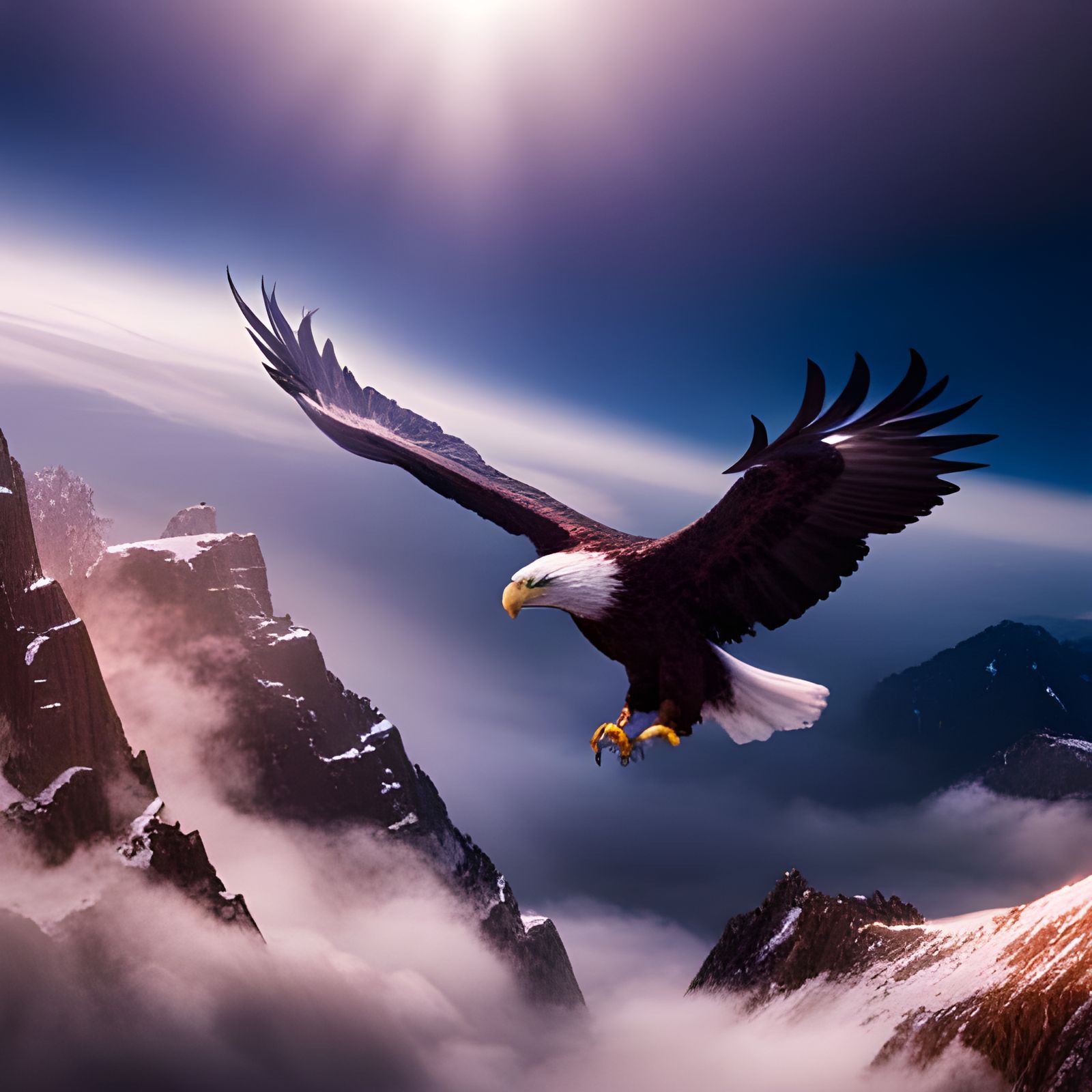 Epic Eagle Soaring: 3D Game Cinematic Render
