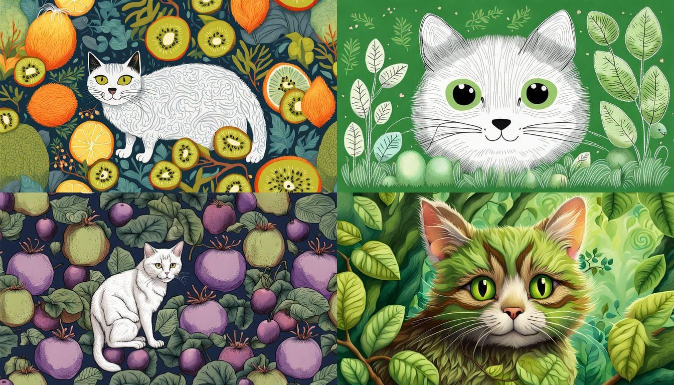 Fruit Cat in Felt Textures