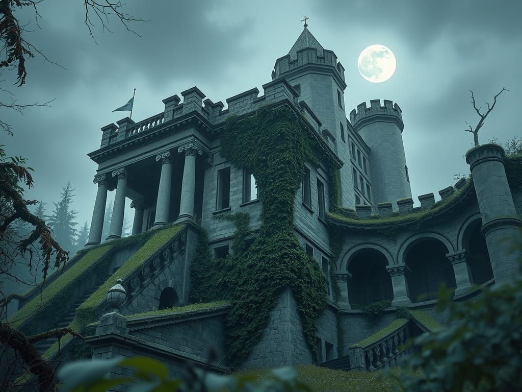 Mystical Abandoned Castle in Gothic Style