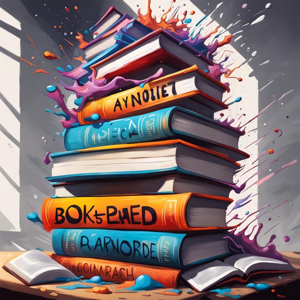 Colorful Graffiti Art Books with Flowing Words