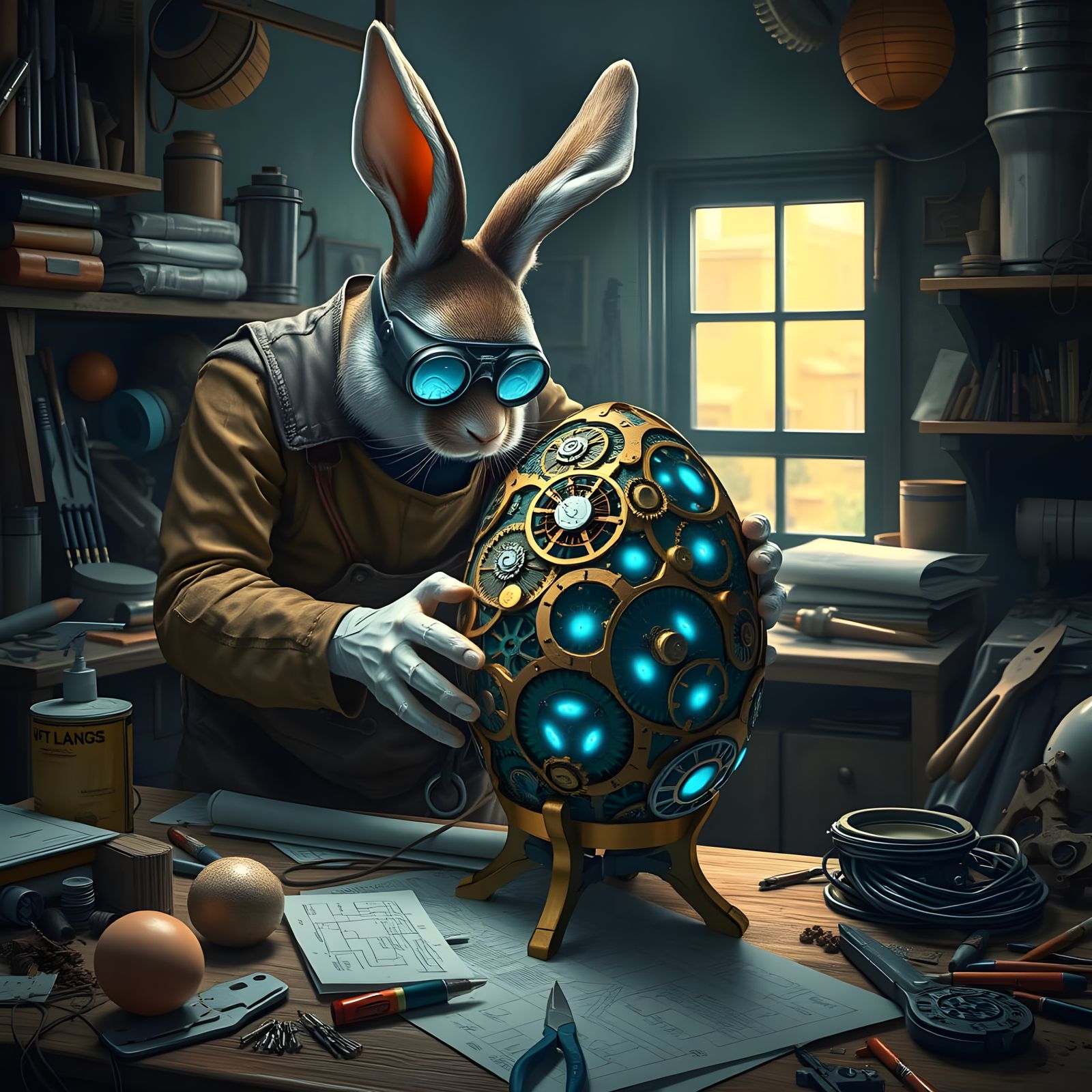 Cyberpunk Faberge Egg in Progress