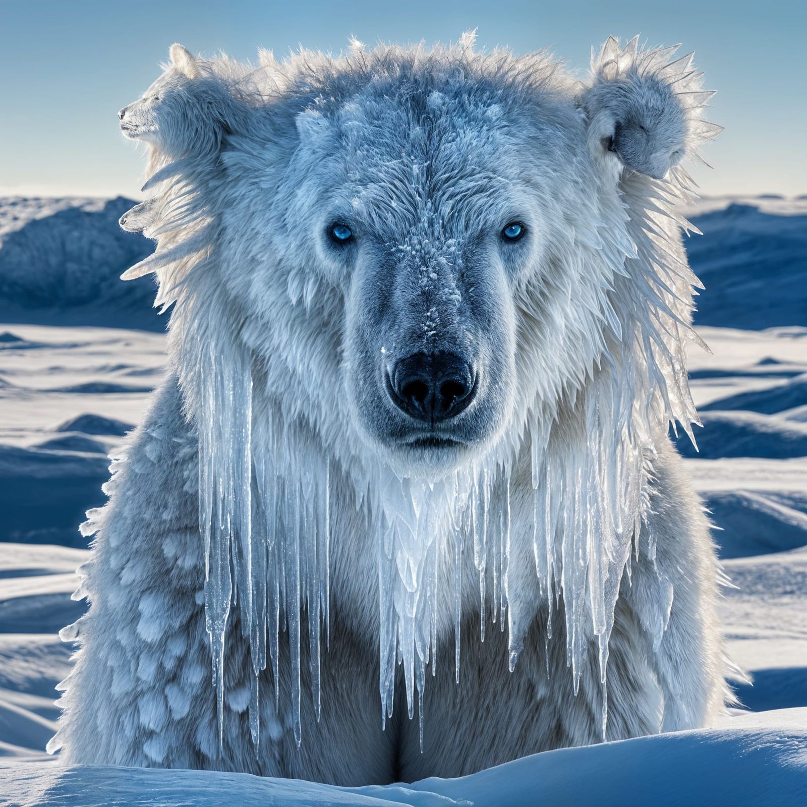 Colossal Polar Bear in Arctic Landscape