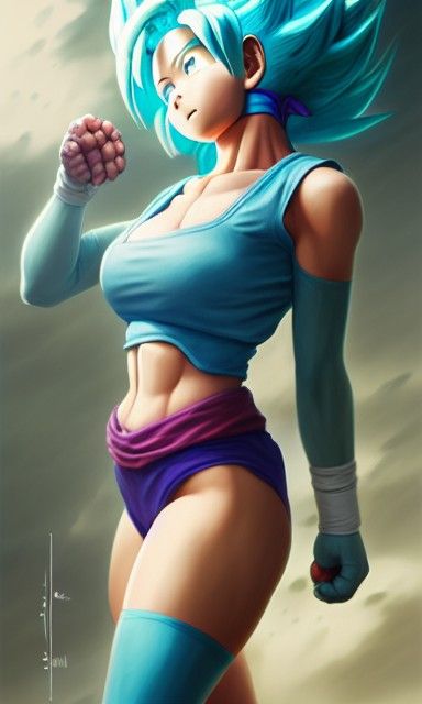 Sultry Bulma from Dragon Ball Z: Digital Art