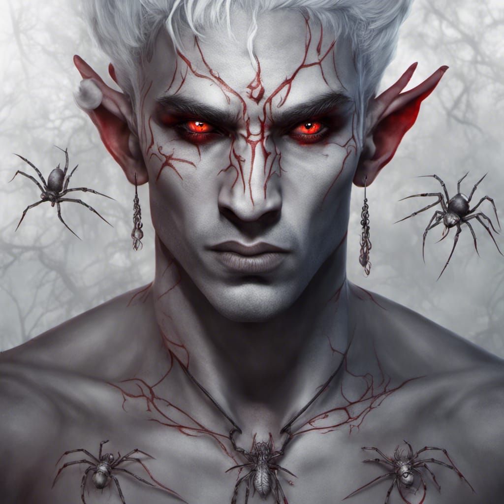 Intricate Drow Elf Casting a Spell