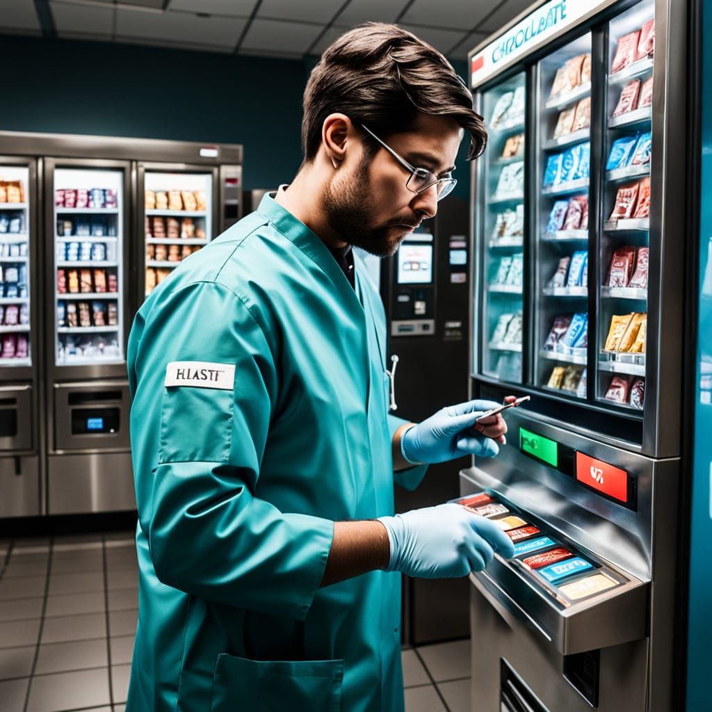 Surgeon Rushes for a Chocolate Break