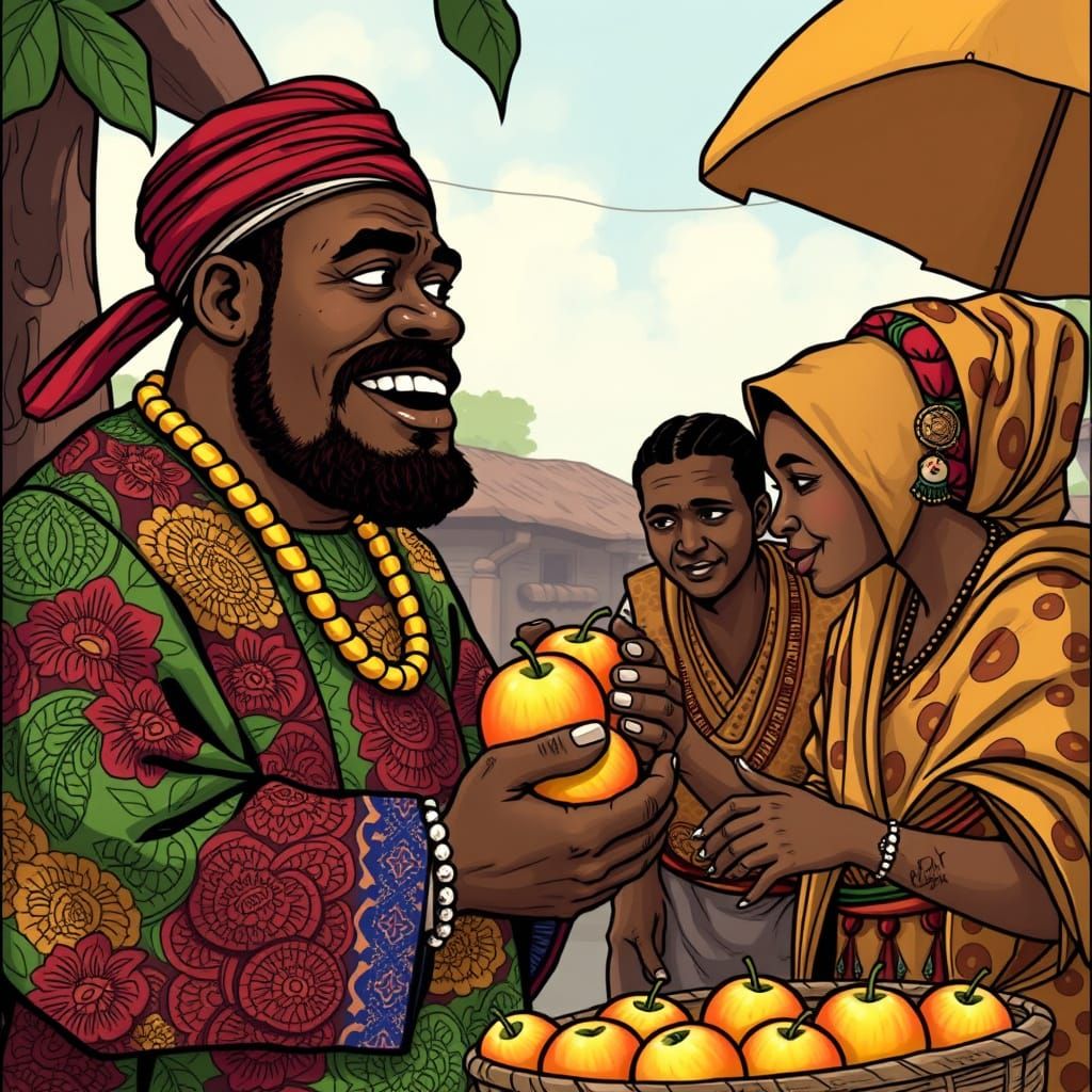 Nigerian Leader Buys Truth Apples, Comic Art Style