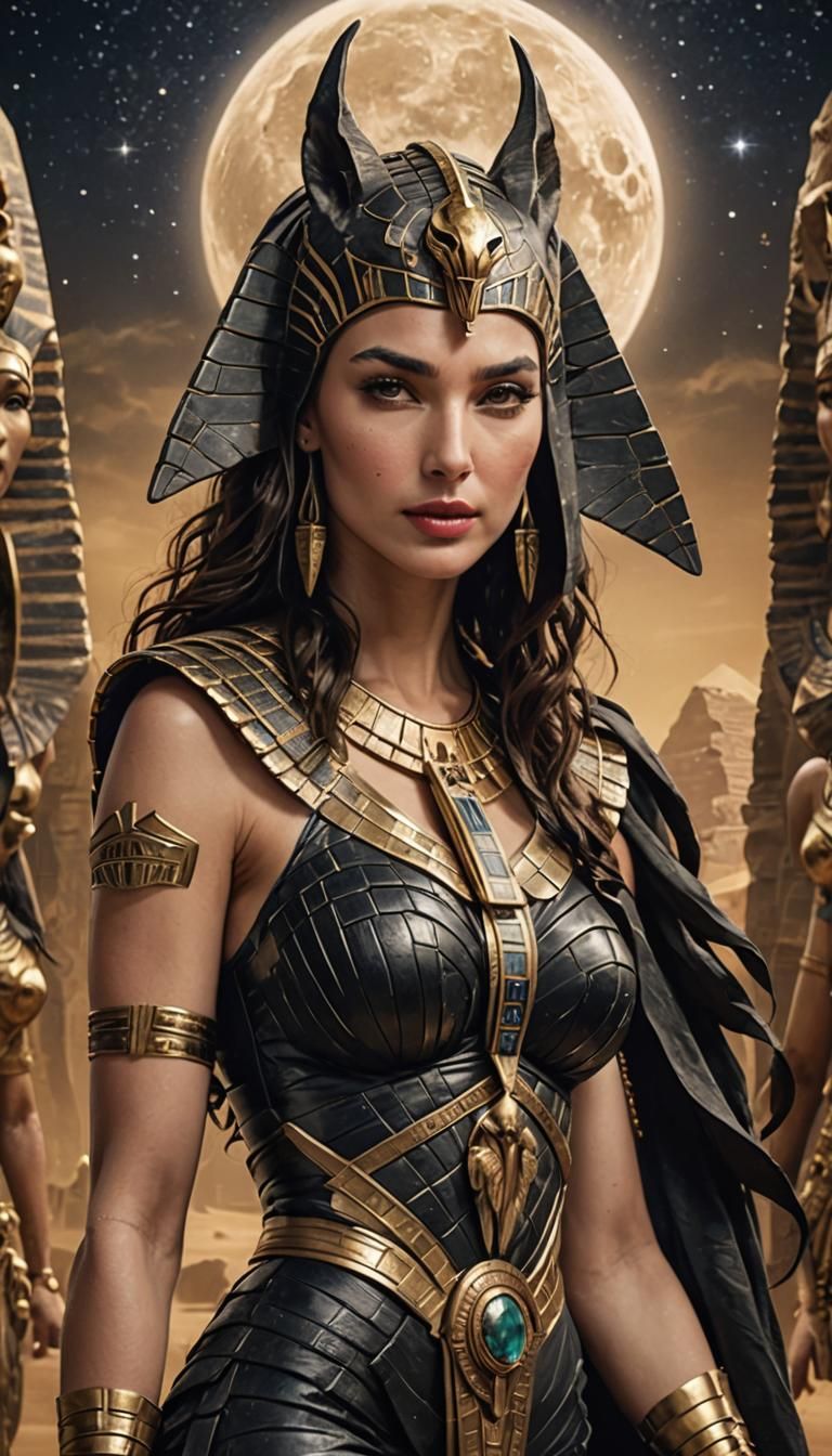 Egyptian Queen with Anubis in Sci-Fi Fantasy