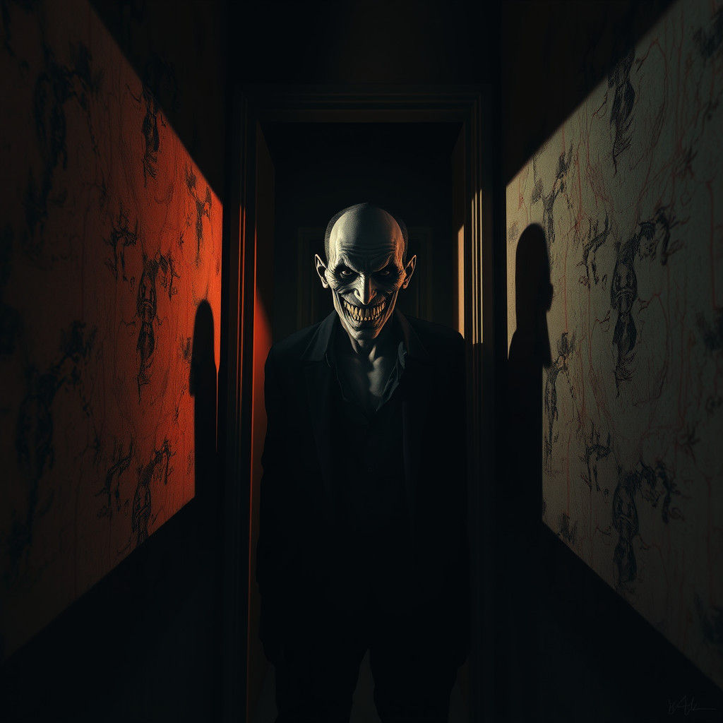 Eerie Apartment Visitor: A Dark Fantasy Matte Painting