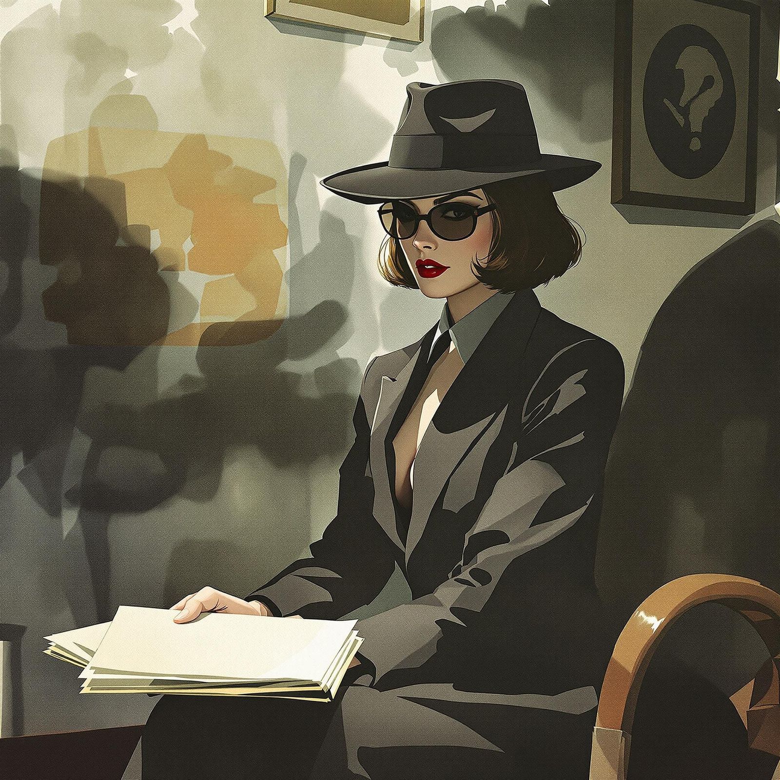 A Mysterious Female Spy in a Haunting 1960s Setting, in Wate...