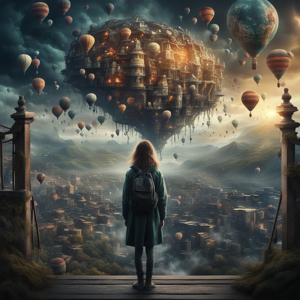 Hallucinations Torment a Schizophrenic Girl: Digital Matte P...