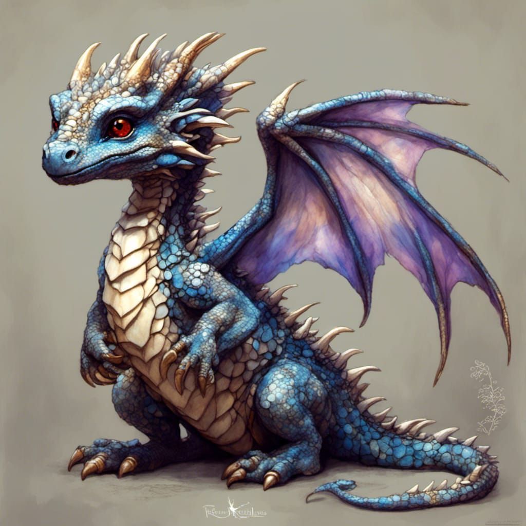 Cute Baby Dragon Hatchling Illustration