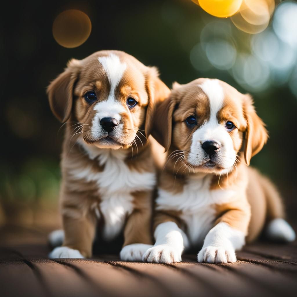 Cute Puppies in Field, Professional Photography
