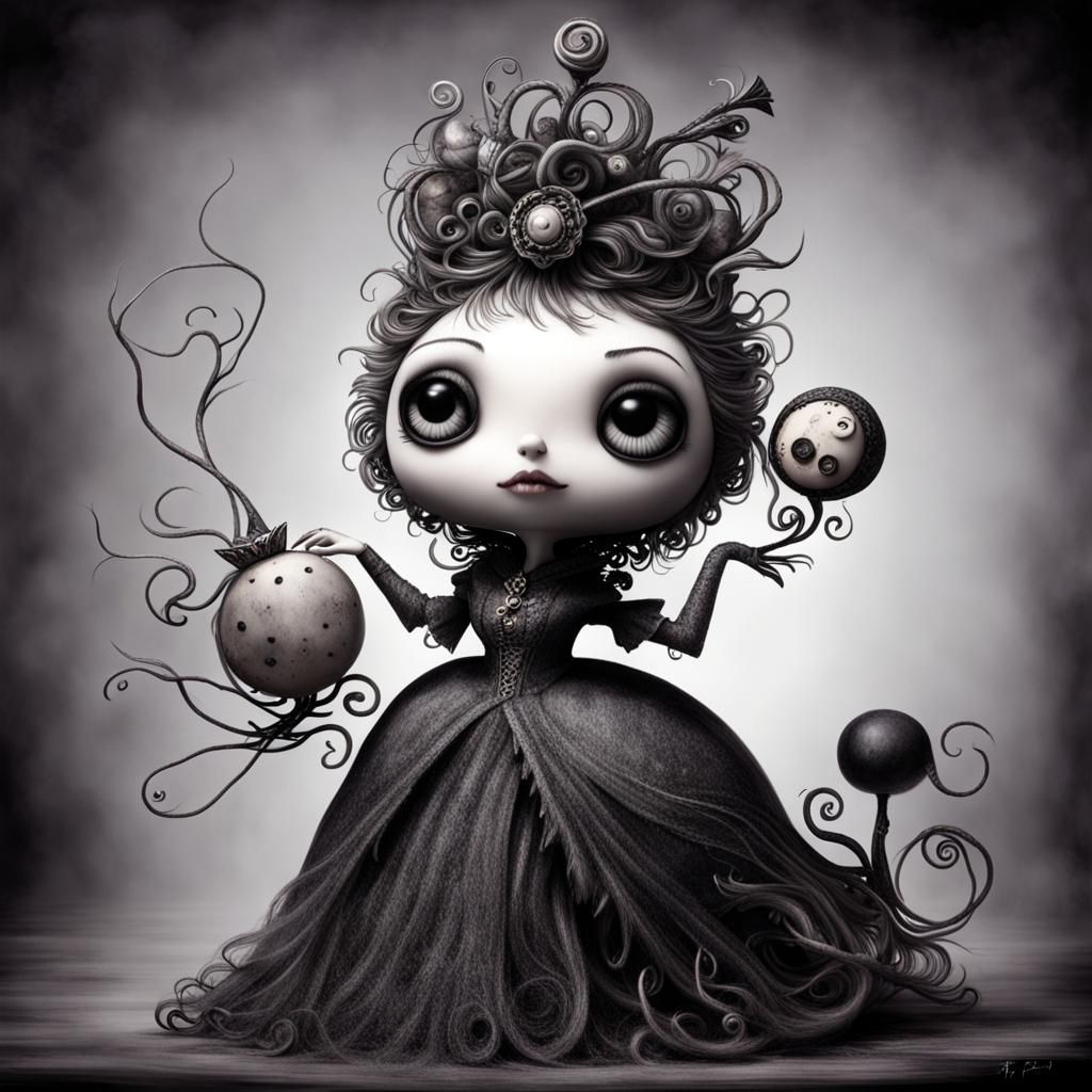 Mystical Princess in Burton-esque Style