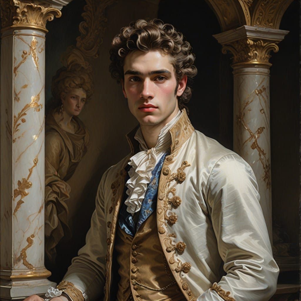 Dashing Gentleman in Rococo Grotto