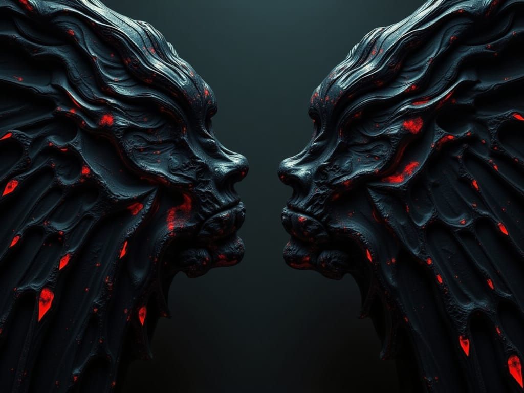 Gothic Wings with Neuroglow Synapsis in Bioluminescent Style