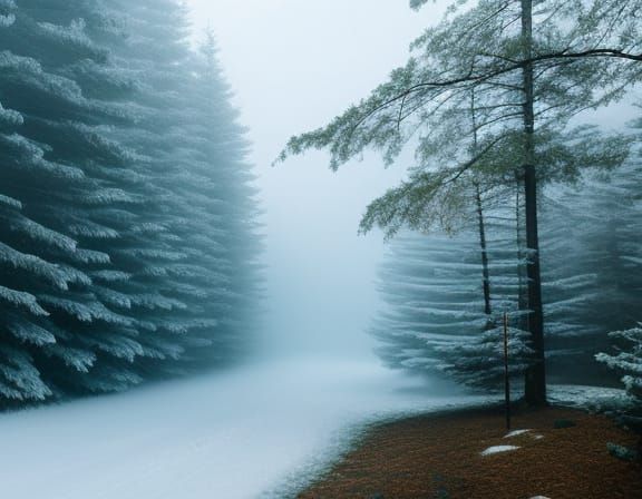 Slippery Ice Land ethereal fantasy hyperdetailed mist