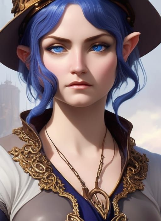 Steampunk Halfling Portrait in Fantasy Style