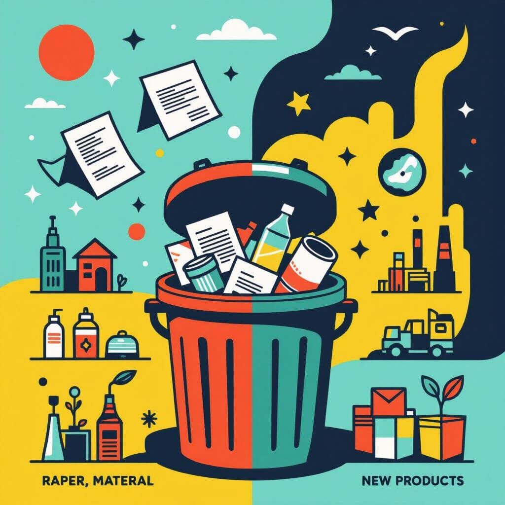 Recycling Process Flowchart in Minimalist Style