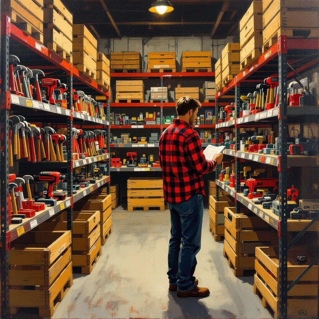 Hardware Store Scene Inspired by Classic American Art
