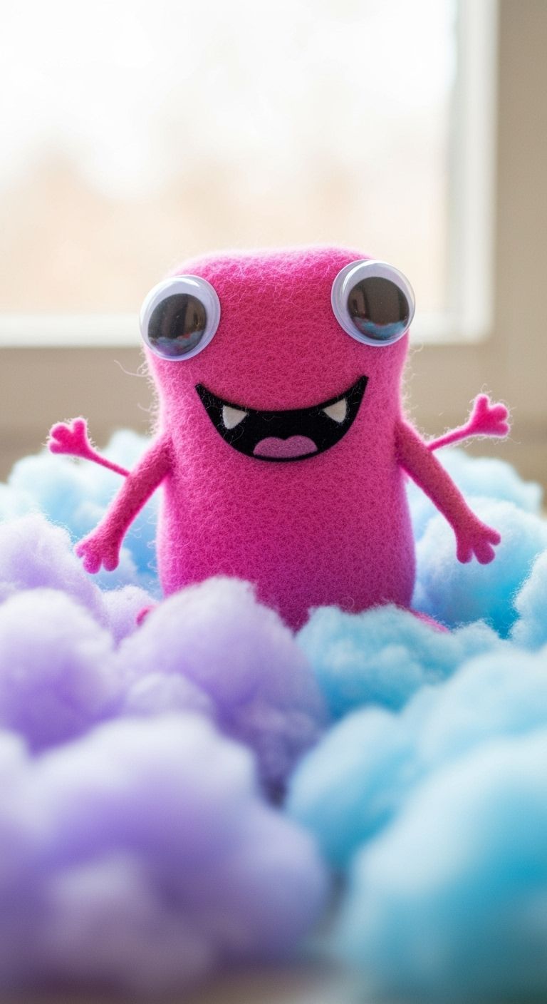 Pink Creature on Cotton Candy Clouds