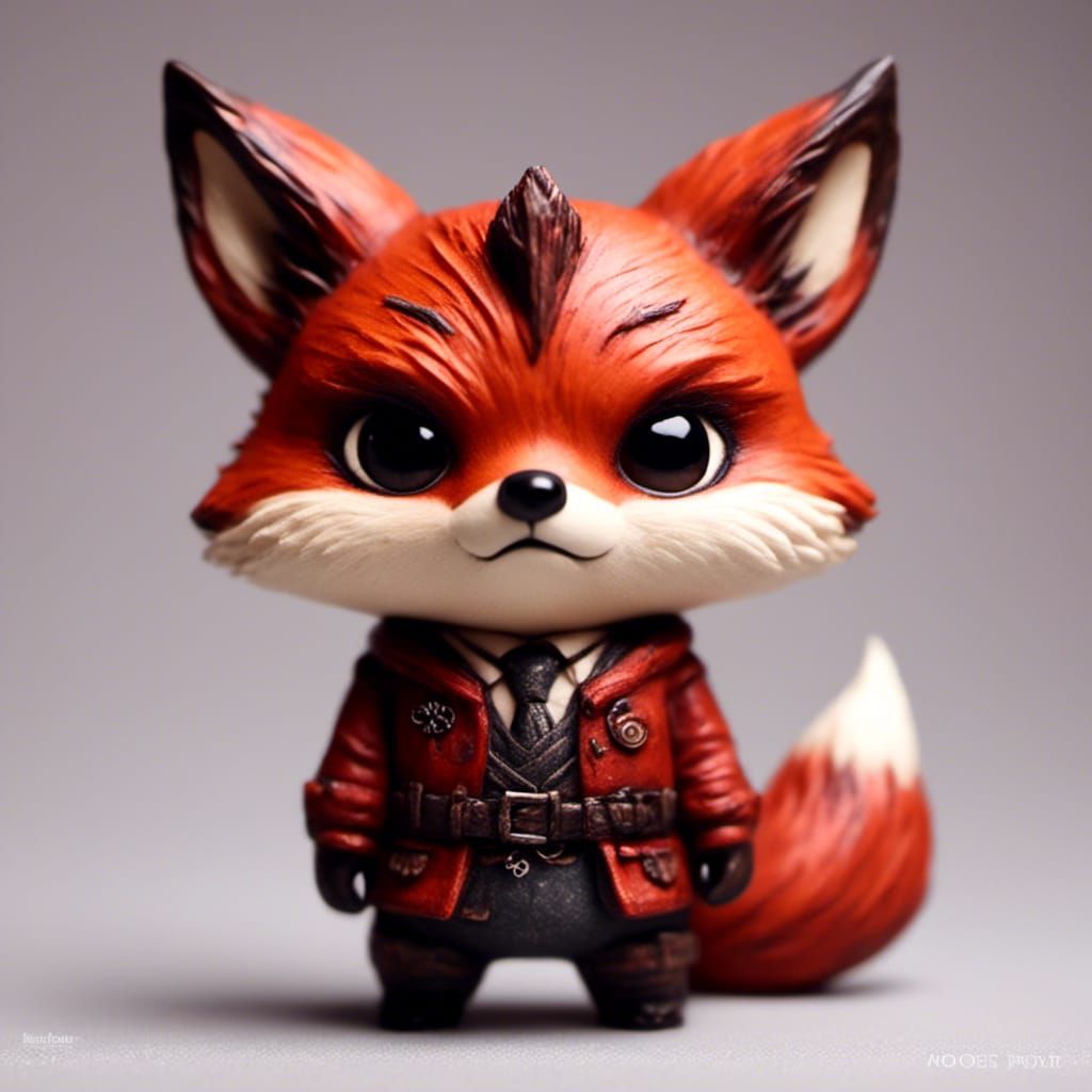 Close-up Portrait: Adorable Angry Chibi Fox:- <lora:Kyoot:1....
