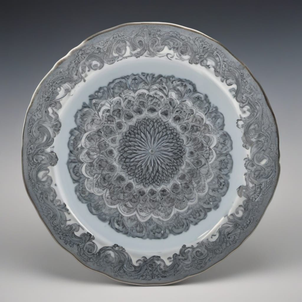 Abstract Silver Nitrate Photo in Porcelain Gray Nickel