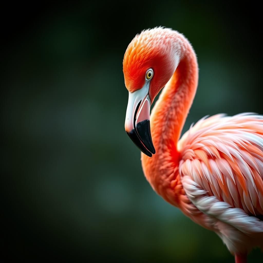Striking Baby Flamingo Portrait in Impasto Style