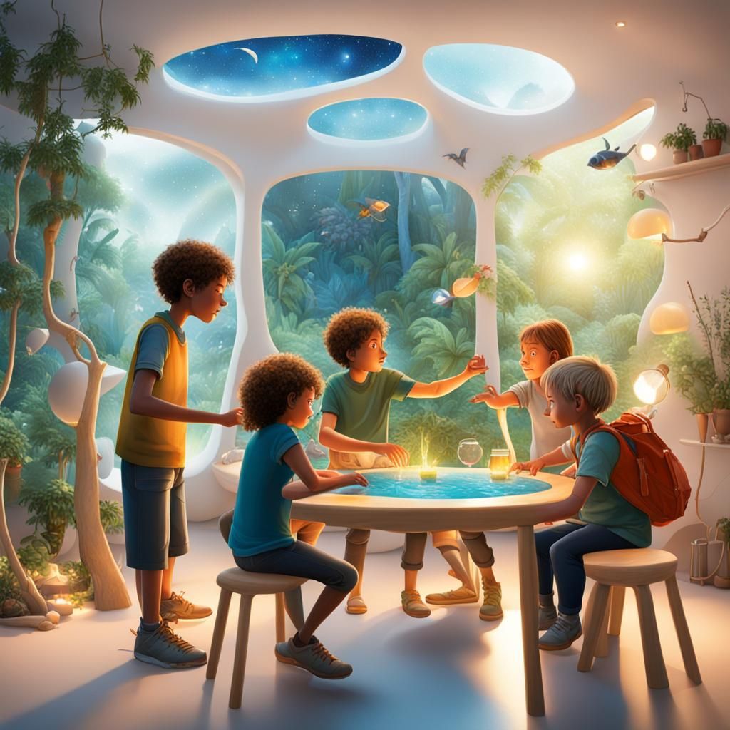 Futuristic Biomimetic Villa Interior in 2150