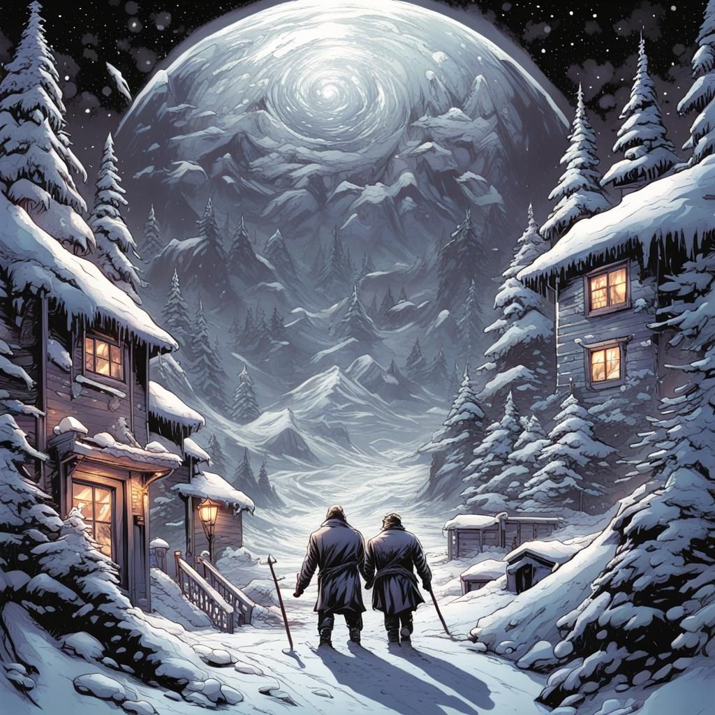 Comic Book Art Natal Scene