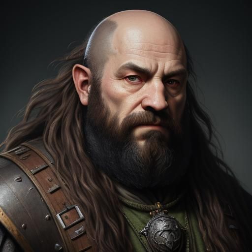 Bald Gruff Dwarf Druid