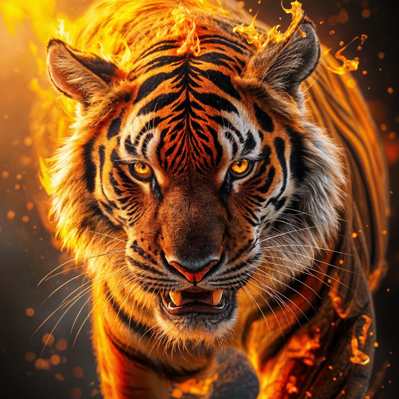 Fiery Tiger: Hyperdetailed Artgerm-Inspired Creation