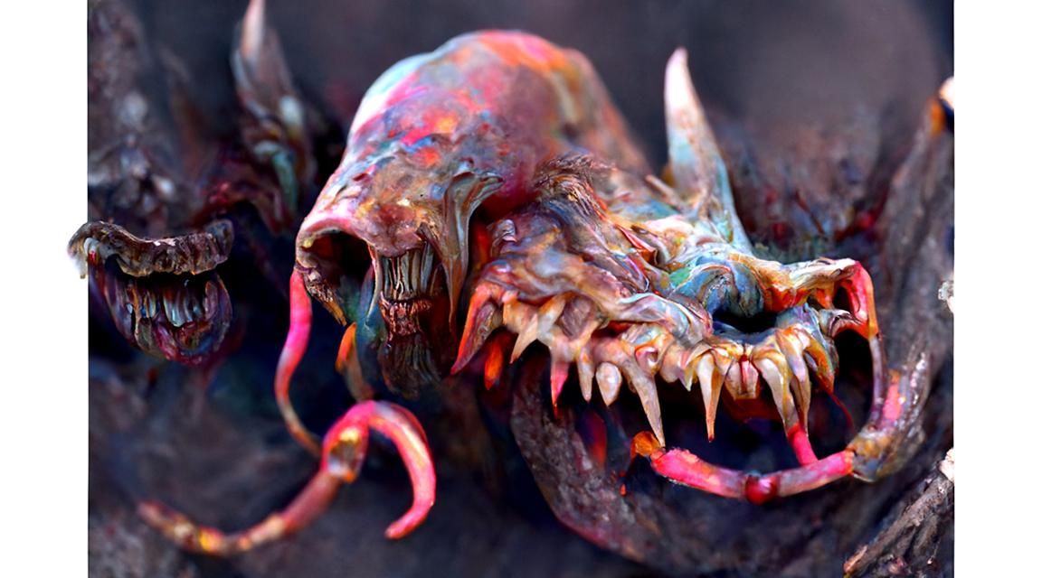 Nightmarish Beholder in a Horror Landscape