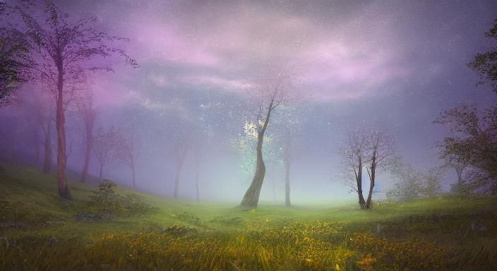 Jesus in Twilight Forest: Mystical Digital Art