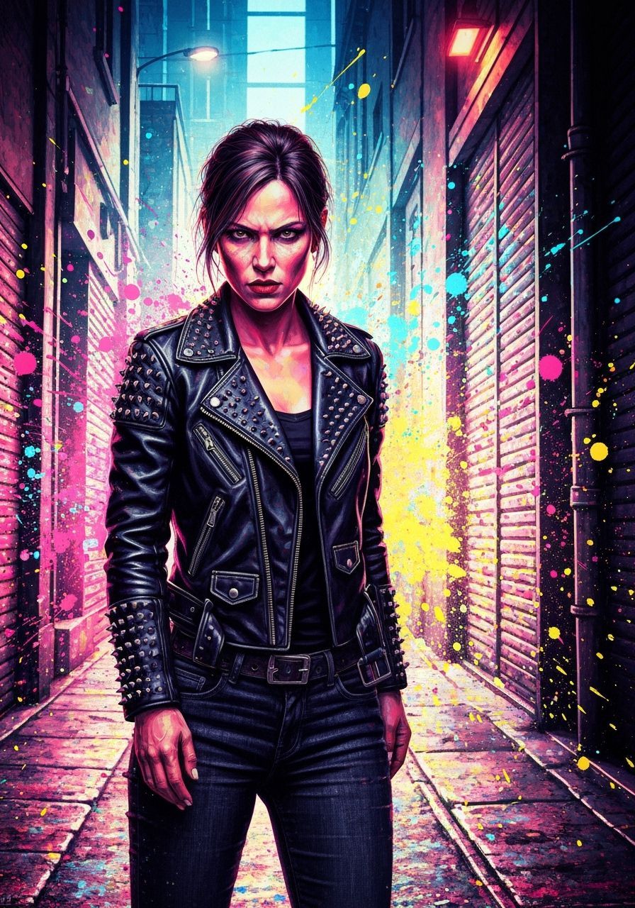 Futuristic Asian Woman in Hyperrealistic Splash Art Style